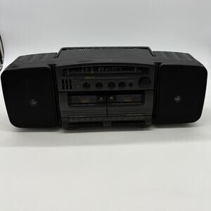 Gran Prix Electronics Portable AM/FM Stero Dual Cassette Radio Power Cord C970